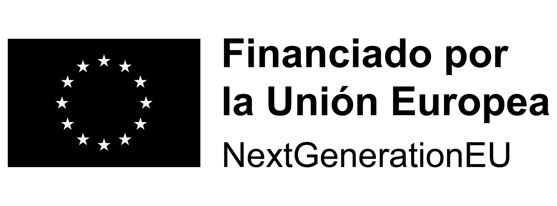 Logotipo Financiado por la Unión Europea. NextGenerationEU. Negro.